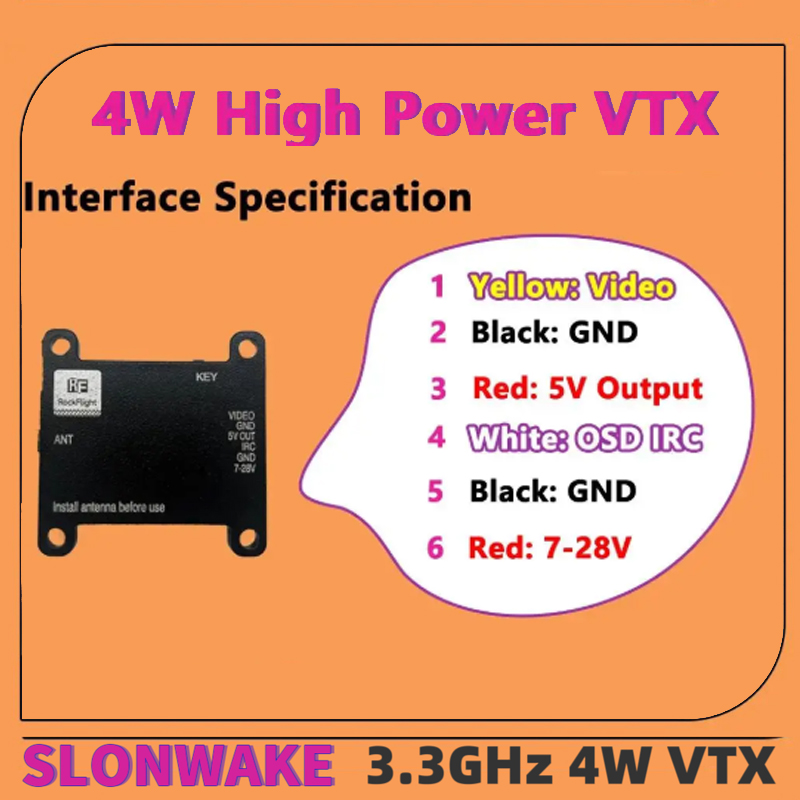 SLONWAKE FPV 3.3G 16CH 4000mW  - đánh giá và giá Fpv Drone Transmitter
