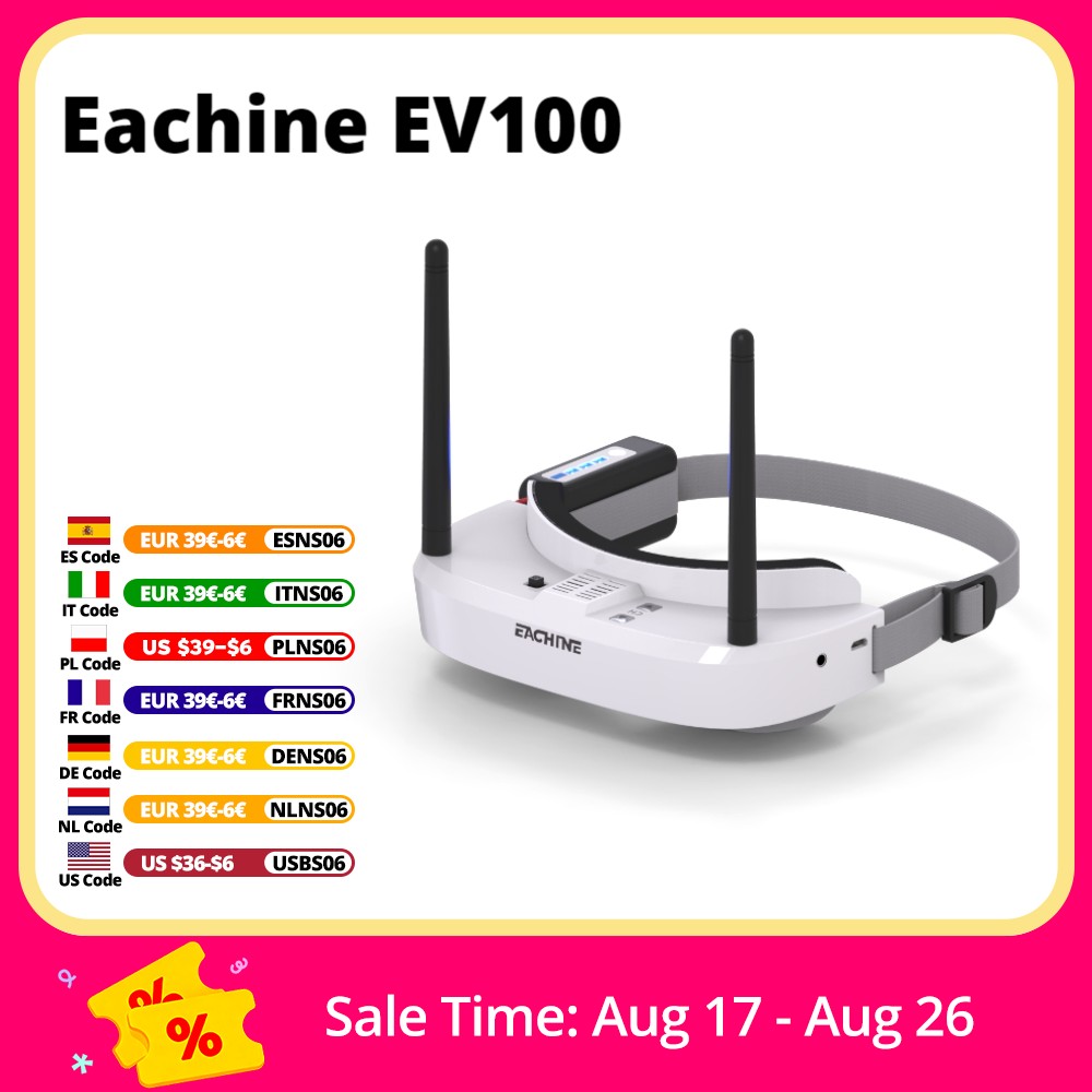 Eachine EV100 720*540 5.8G 72C - đánh giá và giá Fpv Drone Goggles